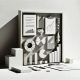 a white box with various graphics depicting a business plan for artists