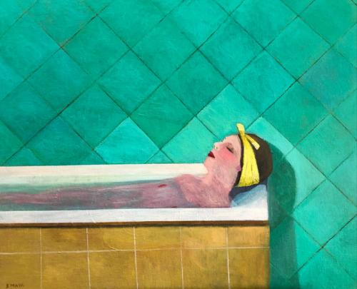 "Bath time: Woman with Yellow Lace” by Susana Mata